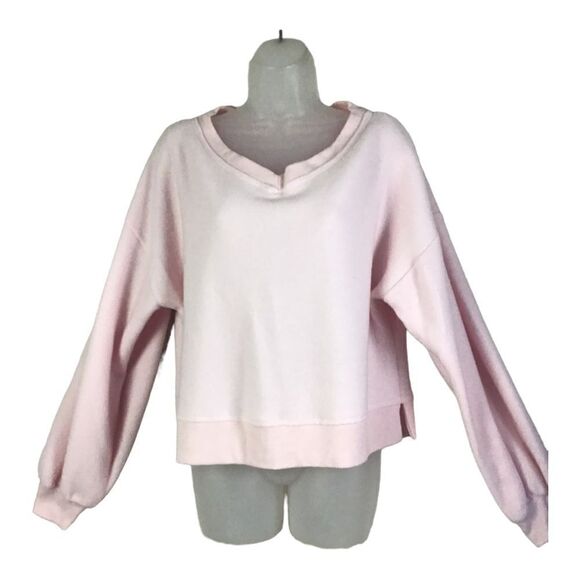 Wildfox Cobalt V-Neck Balloon Sleeve Sweatshirt in Soft Lilac Size Large - Picture 6 of 14